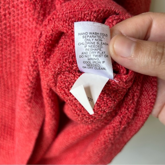 J Jill red v neck knit sweater - Picture 6 of 8